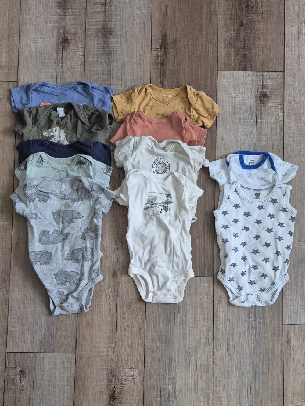 Rabbit Skins, Simple Joys, HB Bundle Of 11 Summer Onesies. 3-6 Months